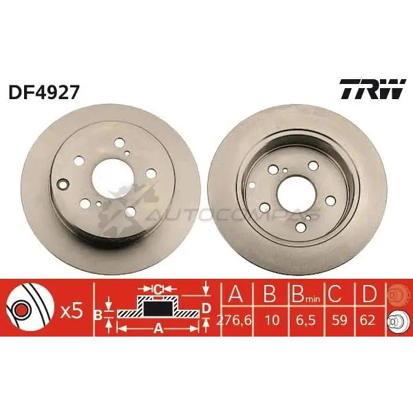 Тормозной диск TRW BANR K 1524453 3322937951031 df4927 - Изображение 1