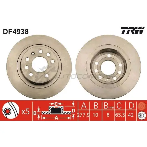 Тормозной диск TRW 3322937951147 1524462 HXL32 U df4938 изображение 0