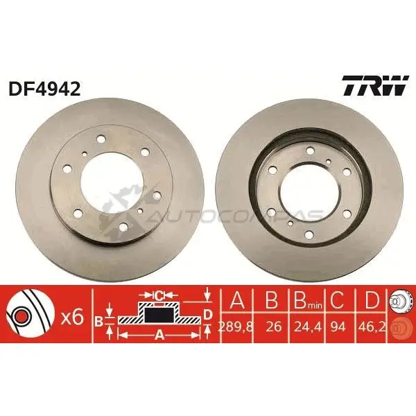 Тормозной диск TRW df4942 BOSS MI 3322937951185 1524464 изображение 0