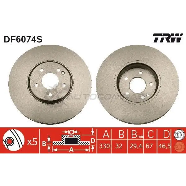 Тормозной диск TRW HB 79Y1 1524580 df6074s 3322937991754 - Изображение 1