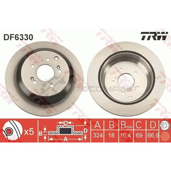 Тормозной диск TRW ENM S7 1524708 3322938168513 df6330 изображение 0