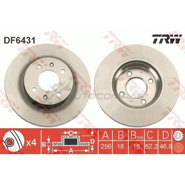 Тормозной диск TRW B 7O364C df6431 1524754 3322938169664 - Изображение 1