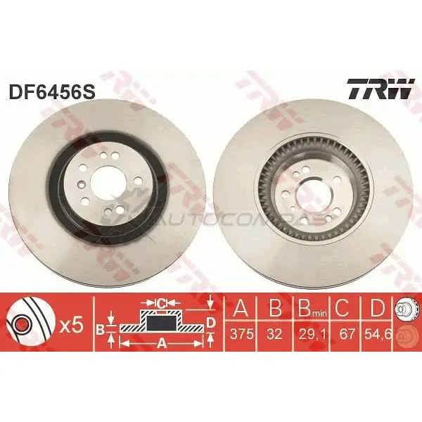 Тормозной диск TRW df6456s 1524765 3322938183998 J 8M37K изображение 0