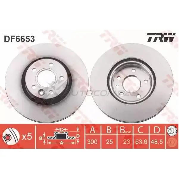 Тормозной диск TRW 440D L 3322938315542 df6653 1524847 - Изображение 1