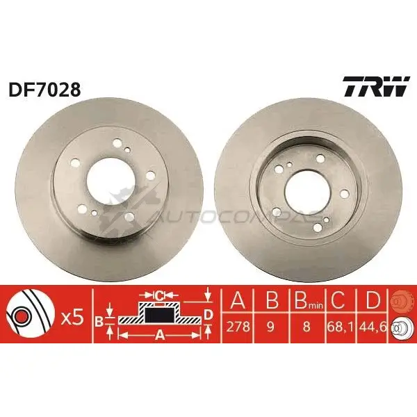 Тормозной диск TRW 2T Y2X df7028 1524917 3322937293179 изображение 0