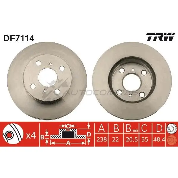 Тормозной диск TRW L TQ5A df7114 1524919 3322937393114 - Изображение 1