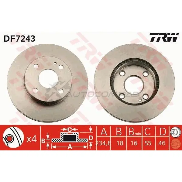 Тормозной диск TRW 2P SSK 3322937421572 1524931 df7243 изображение 0