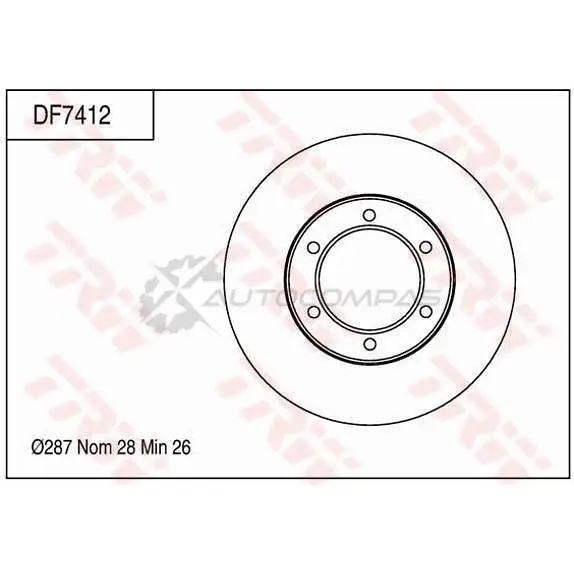 Тормозной диск TRW I 4X8V df7412 1524950 3322937692026 - Изображение 1