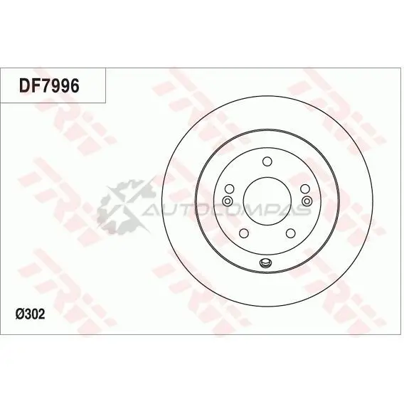 Тормозной диск TRW 3322938142117 1524961 df7996 O72LM 7F изображение 0