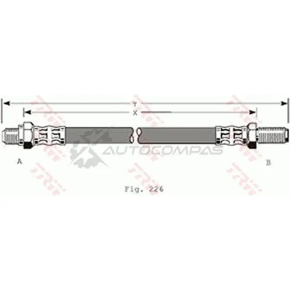 Тормозной шланг TRW 3322937111664 U5RU2M M 1545623 phc102 - Изображение 1