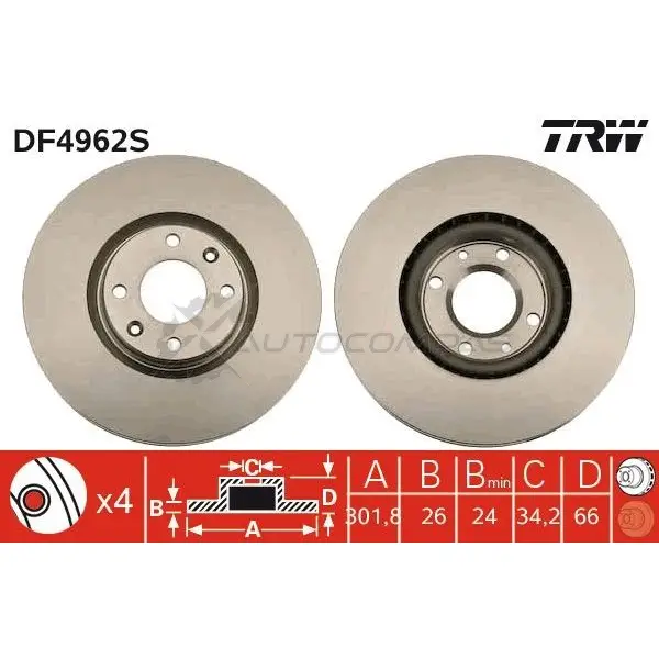 Тормозной диск TRW df4962s O7 C6D 1524478 3322937951383 изображение 8