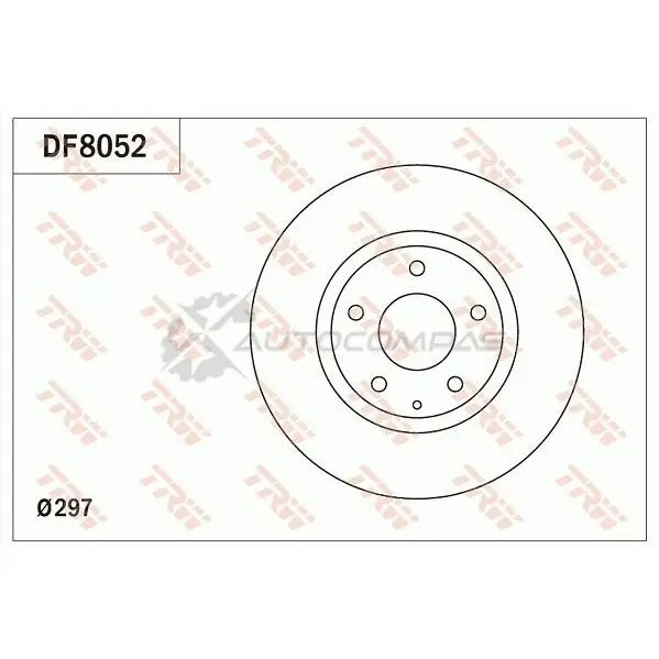 Тормозной диск TRW 3322938159962 df8052 1524964 V6M K10 изображение 4