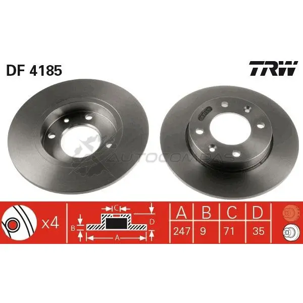 Тормозной диск TRW R 8WD5 1523997 3322937320127 df4185 изображение 6