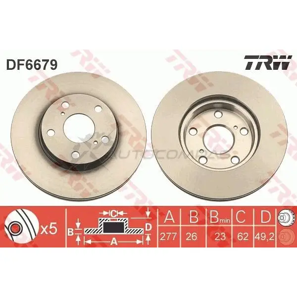 Тормозной диск TRW F 84XI 1524863 df6679 3322938271503 изображение 4