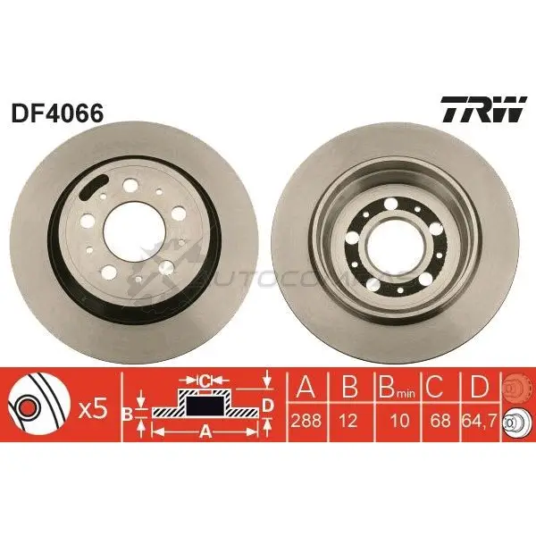 Тормозной диск TRW df4066 1523898 3322937275311 QUW XBQ изображение 6