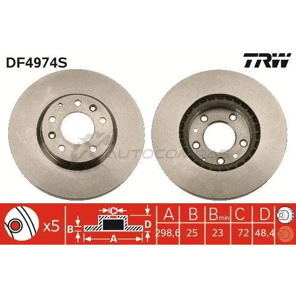 Тормозной диск TRW 1524488 E9C UKU df4974s 3322937952663 изображение 4