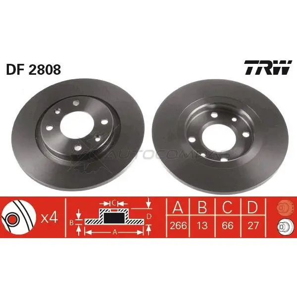 Тормозной диск TRW df2808 1523795 3322937204960 SLMM P изображение 4