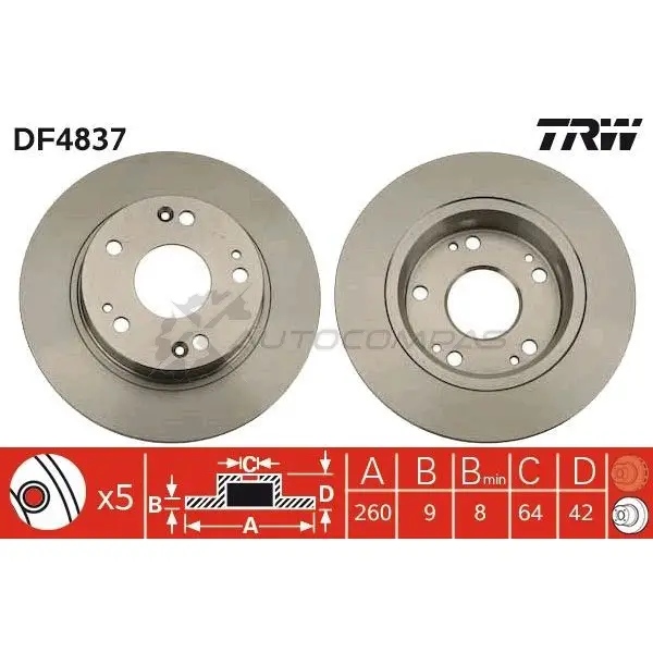 Тормозной диск TRW df4837 3322937891740 0X L95 1524393 изображение 4