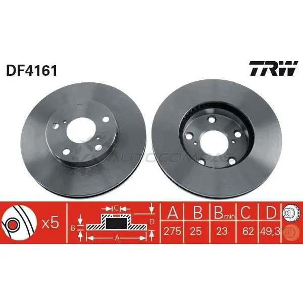 Тормозной диск TRW FYR ZY df4161 3322937289035 1523979 изображение 4