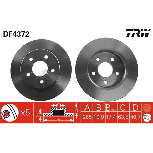 Тормозной диск TRW 1524172 HCE ASKC df4372 3322937402403 изображение 4