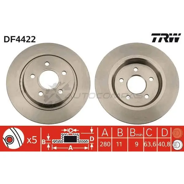 Тормозной диск TRW 1524212 3322937474172 3UPH 8W df4422 изображение 3