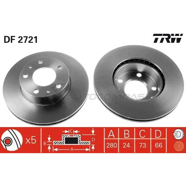 Тормозной диск TRW E3DZ O 1523717 df2721 3322937117840 изображение 4