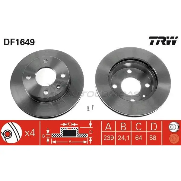 Тормозной диск TRW SF8 RF df1649 1523401 3322936164906 изображение 3