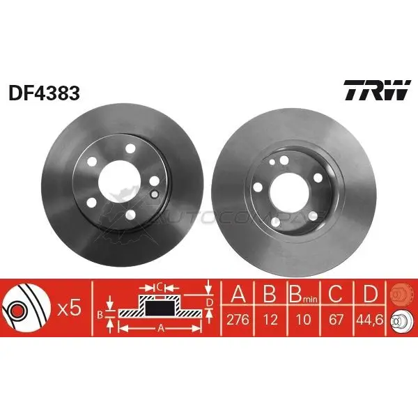 Тормозной диск TRW 1524181 EC G46 df4383 3322937402182 изображение 3
