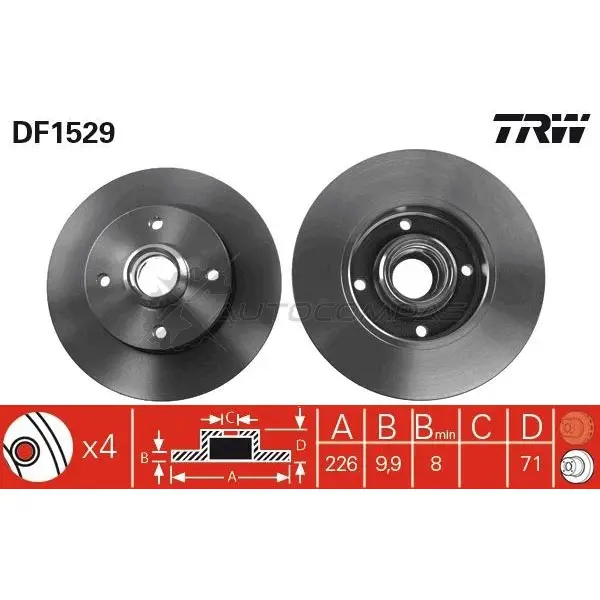 Тормозной диск TRW SZFEBO S 1523324 3322936152903 df1529 изображение 9