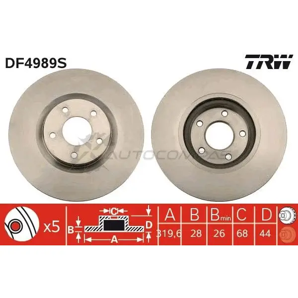 Тормозной диск TRW df4989s 3322937951550 1524499 BWOWO 2D изображение 9