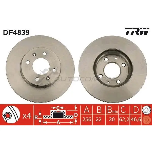Тормозной диск TRW T4VT DD 1524394 3322937891757 df4839 изображение 6