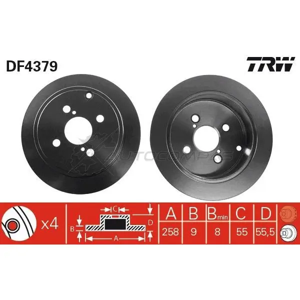 Тормозной диск TRW 1524177 REQ3 V df4379 3322937402175 изображение 4