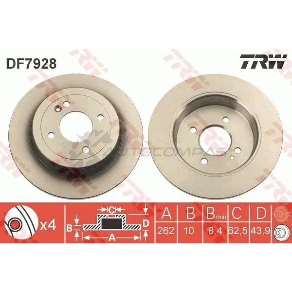 Тормозной диск TRW 1524958 6H 8D1R3 df7928 3322938101763 изображение 7
