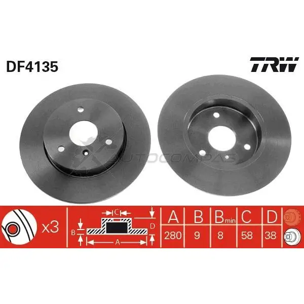 Тормозной диск TRW LYT FNXF df4135 3322937288779 1523954 изображение 4
