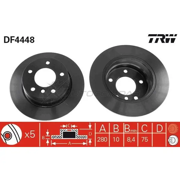 Тормозной диск TRW df4448 1524233 PLDW M 3322937473601 изображение 6