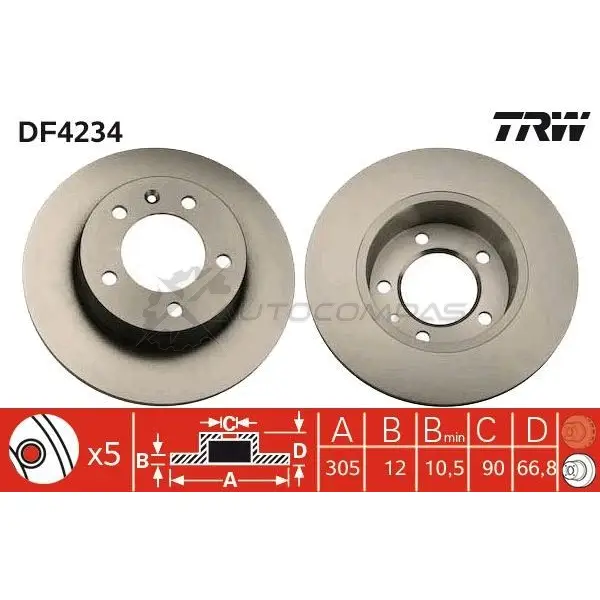 Тормозной диск TRW df4234 3322937322619 1524049 LTML 3P изображение 7