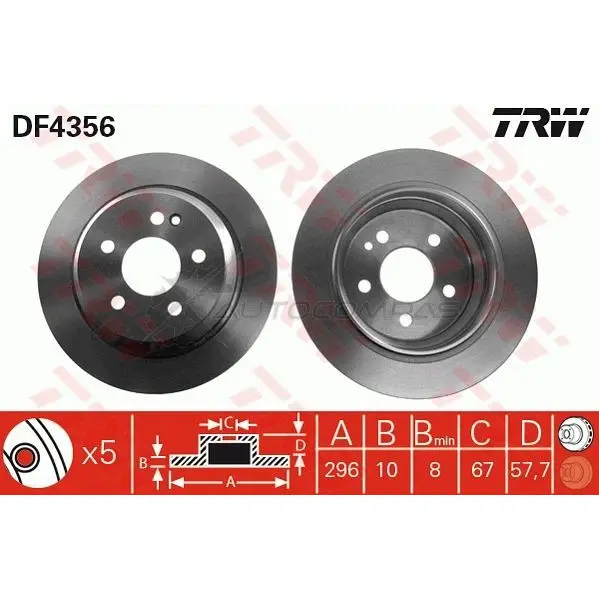 Тормозной диск TRW 1524159 df4356 E94I S 3322937402243 изображение 4