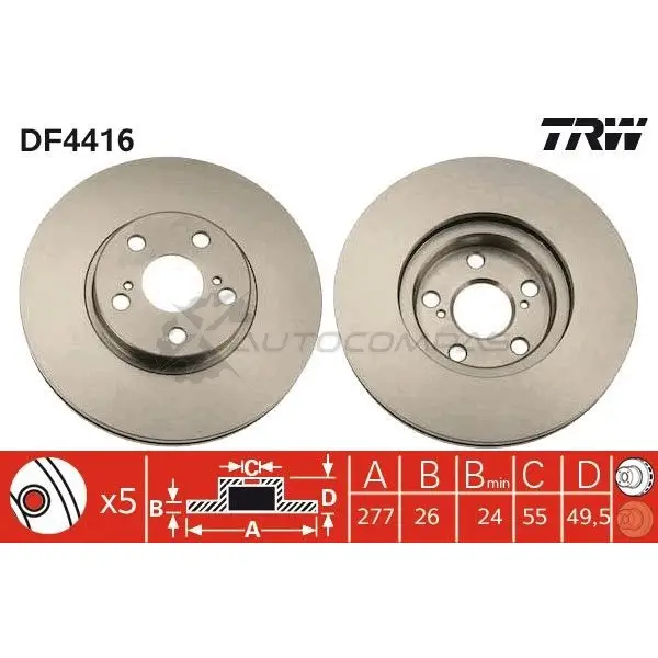 Тормозной диск TRW 1524208 GC PWT 3322937473571 df4416 изображение 4