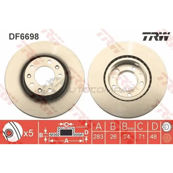 Тормозной диск TRW 3322938287344 RJWUI6 5 df6698 1524878 изображение 6