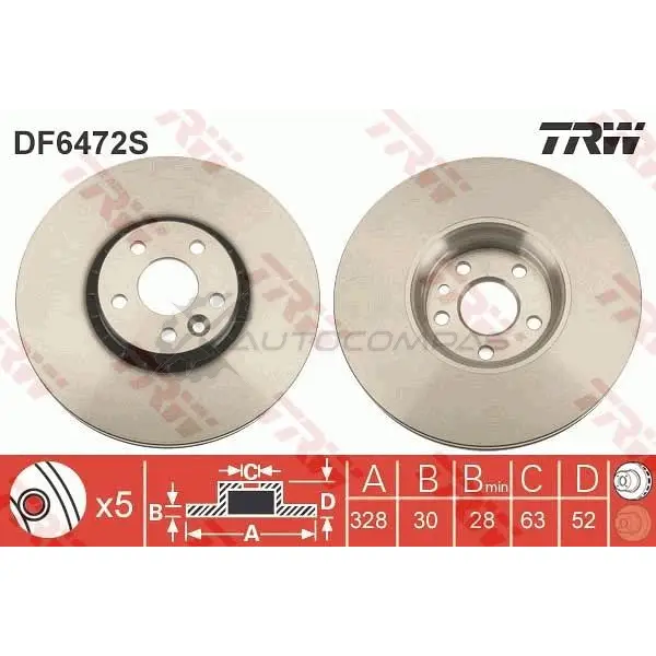 Тормозной диск TRW F7TY P 1524771 df6472s 3322938175726 изображение 4