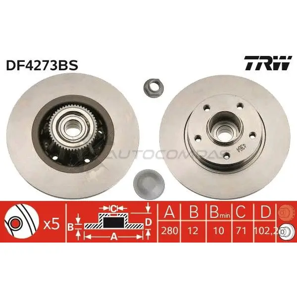 Тормозной диск TRW df4273bs 3322937578511 1524088 HTAF LI изображение 9