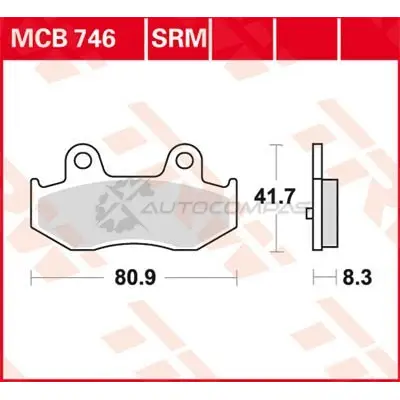 Тормозные колодки, комплект TRW mcb746 D J2AB 3322937986316 1423467554 - Изображение 1
