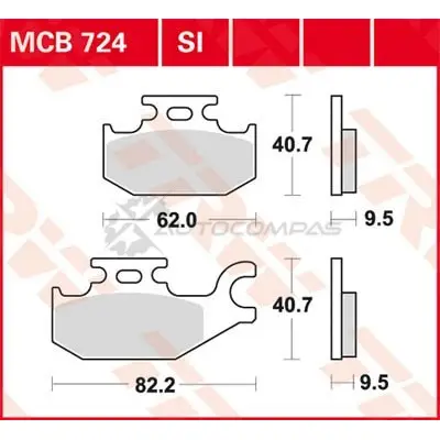 Тормозные колодки, комплект TRW 1423467514 3322937986248 SW HE0RZ mcb724 - Изображение 1