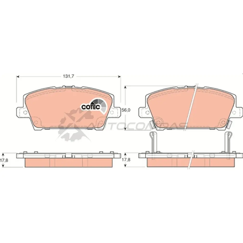 Тормозные колодки, комплект TRW 5Y9AUA gdb3407 2408 7 1529139 изображение 4