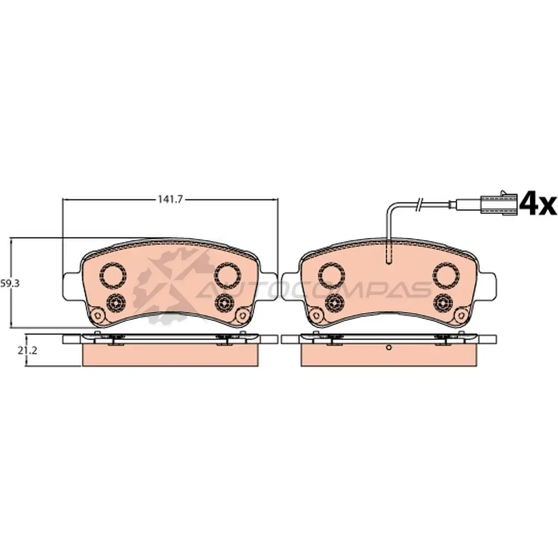Тормозные колодки, комплект TRW ODG6 TCT 3322938314552 gdb2106 1528725 изображение 1