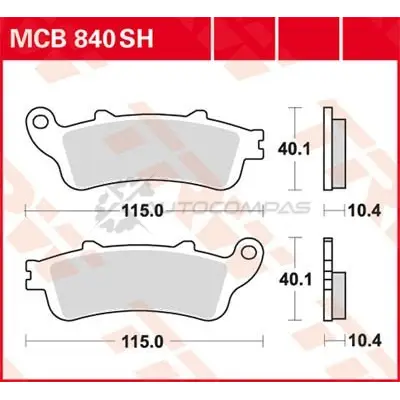 Тормозные колодки, комплект TRW 3322938009809 1543904 TTE 27Z1 mcb840sh - Изображение 1
