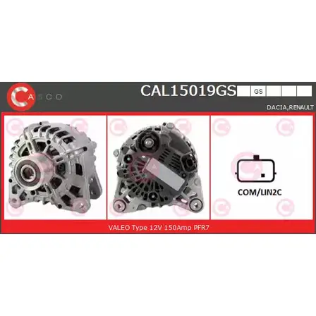 Генератор CASCO 61BTUE3 CAL15019GS I IRU6 1232262915 изображение 0