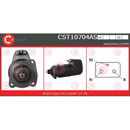 Стартер CASCO 6PV7F JTHV S6B 1232363549 CST10704AS изображение 0