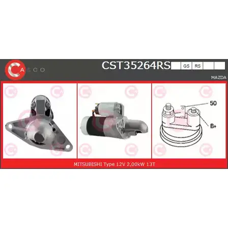 Стартер CASCO 1232388989 JXH YT CST35264RS EE5Q6 изображение 0
