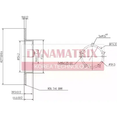 Тормозной диск DYNAMATRIX DBD1110 826KU 1232904890 6TK 0F